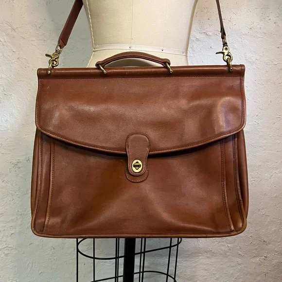 Vintage Coach Beekman Brown Leather Briefcase Satchel Bag - Picture 1 of 4